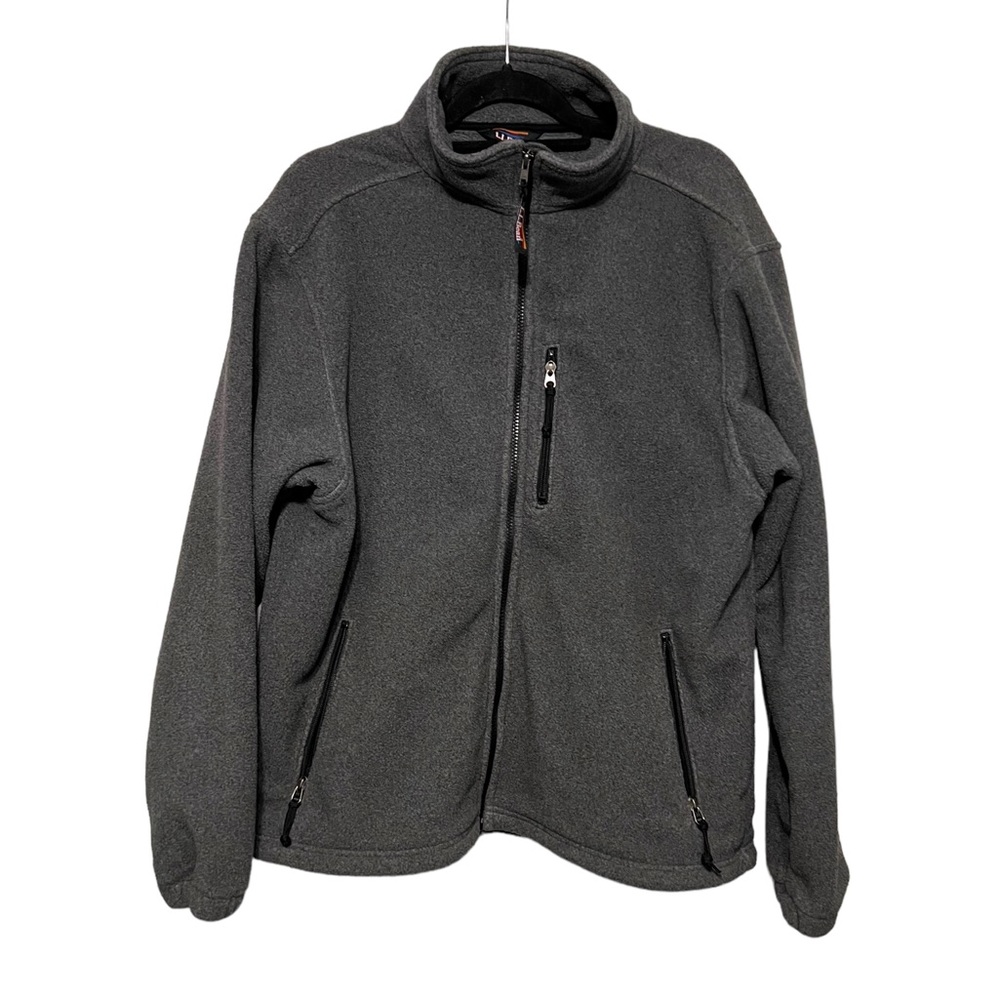 L.L. Bean Fleece Jacket Slightly Fitted Gray Full Zip Polyester Large - Picture 1 of 7